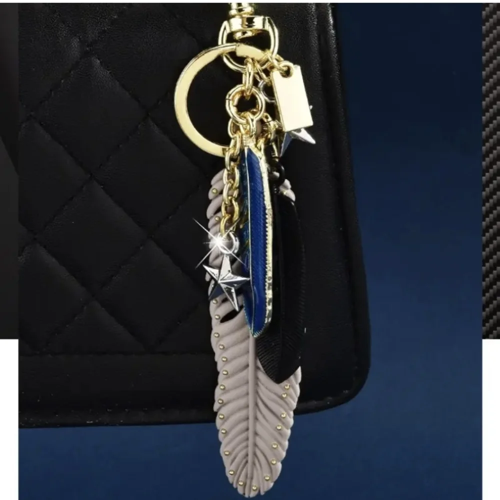Feather Bag Charm/ Keychain New. 2 Opt, Price Is For 1 Bag Charm